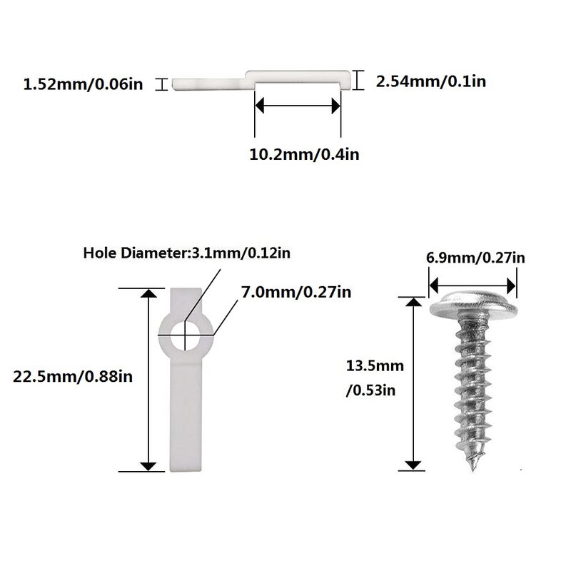 MSDUSA 100Pack LED Strip Light Mounting Clips LED Tape Light Brackets Suit for 8MM/10MM Width IP20/IP44 Non Waterproof Strip Light - Image 2